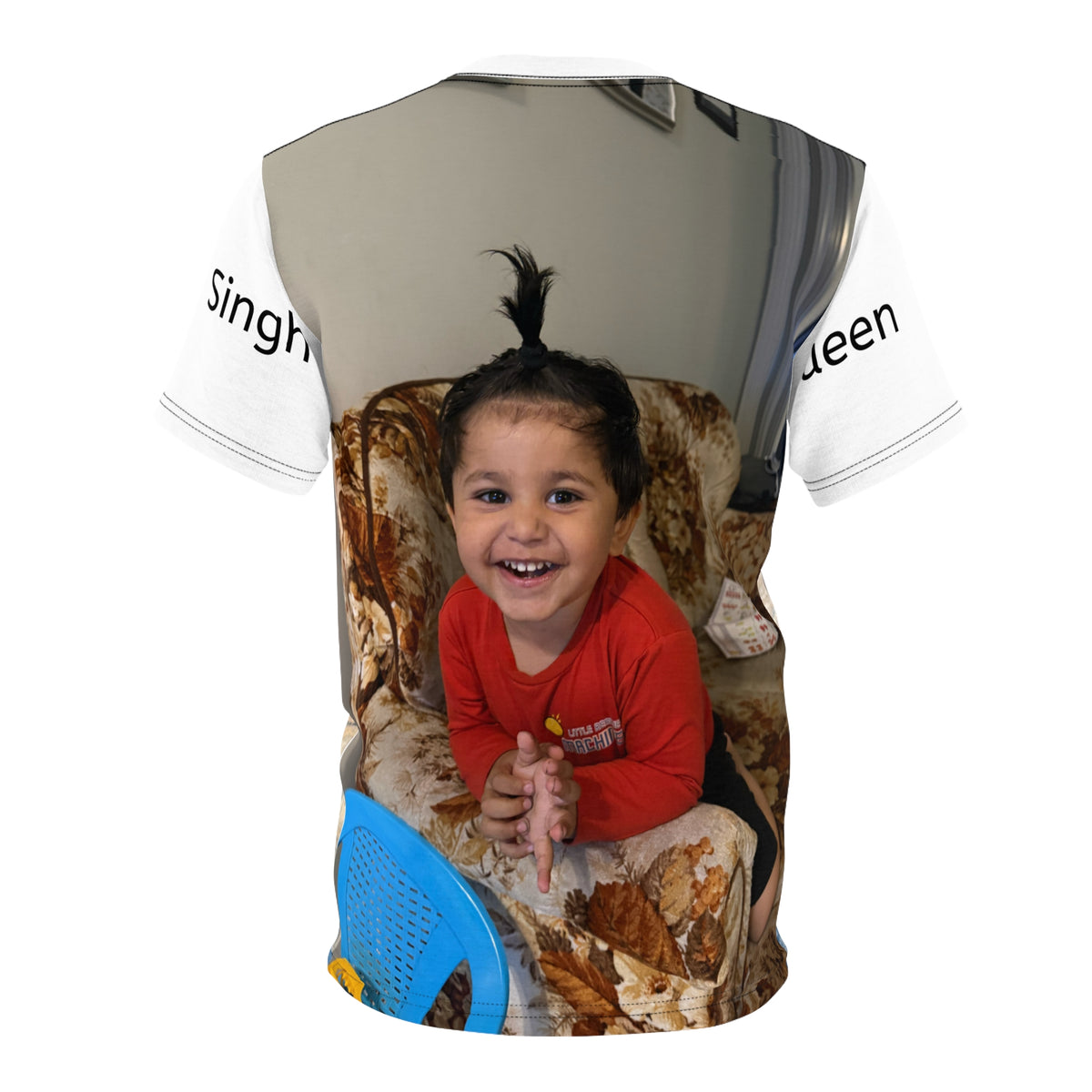 Personalized Photo All-Over Print Tee — Sunset Beach Portrait Shirt