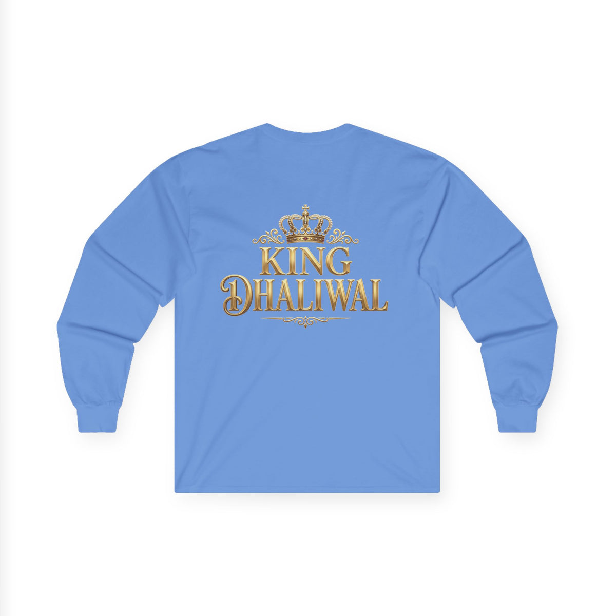 Dhaliwal King Long Sleeve Tee — Punjabi Sherwani Photo & Gold Crest