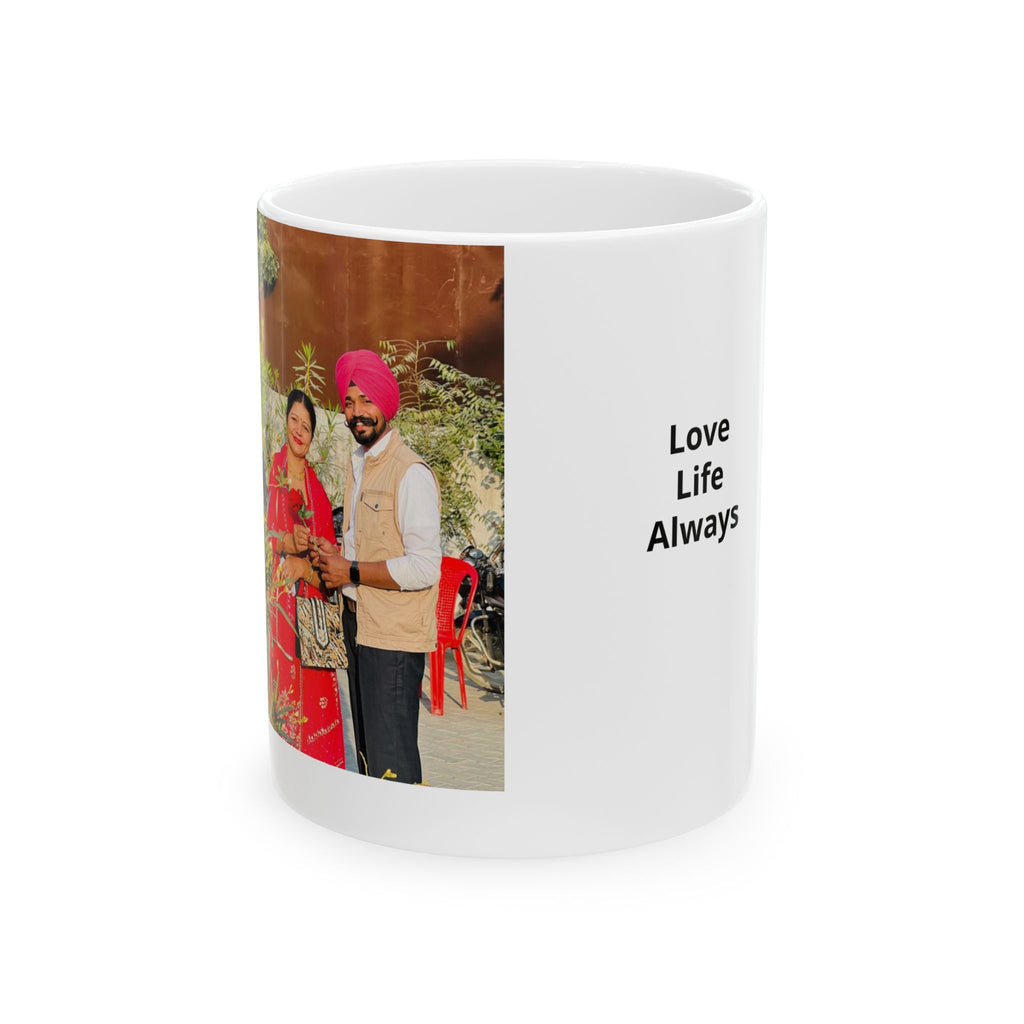 Photo-Print Ceramic Mug (11oz, 15oz) - Personalized Family Portrait Coffee Cup