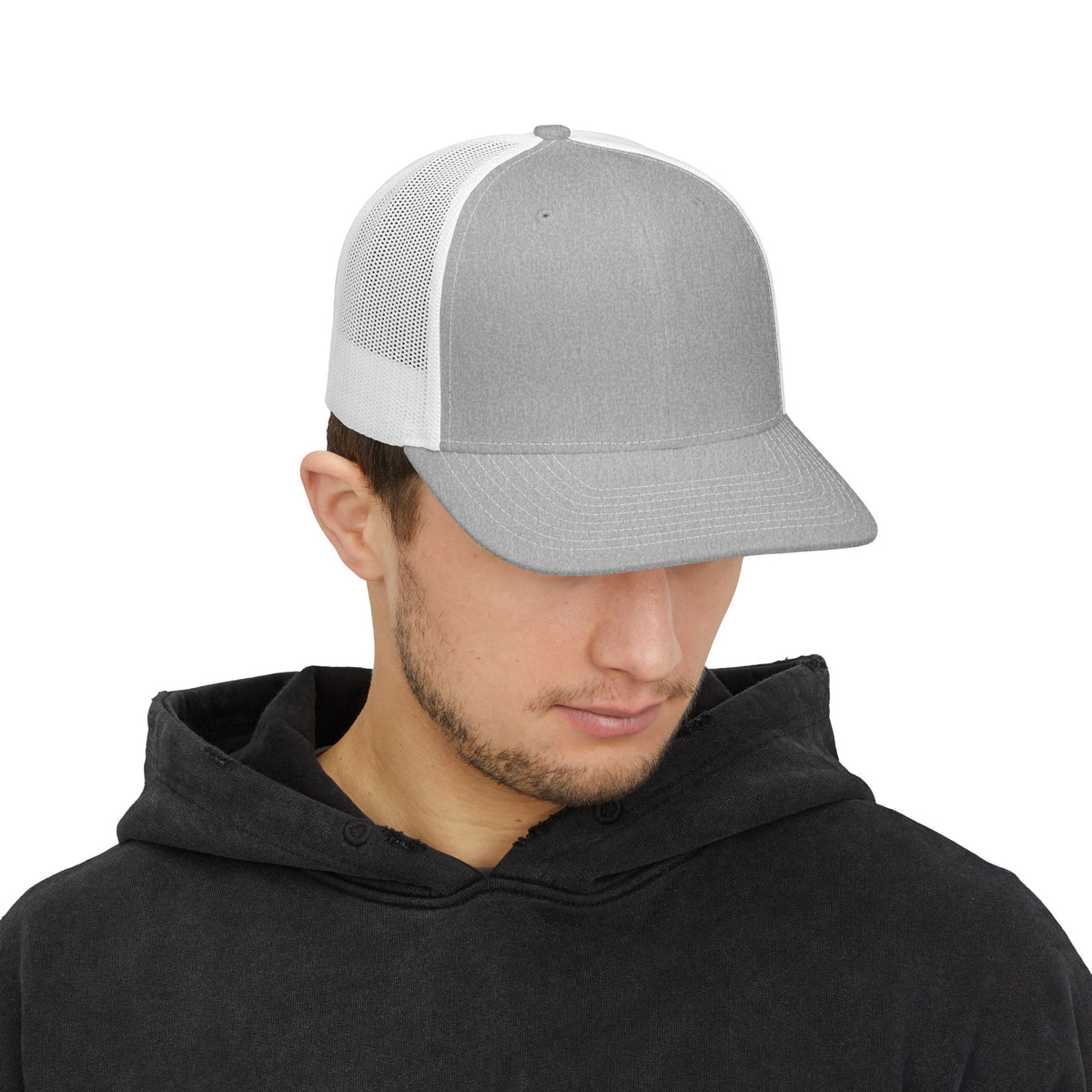 Classic Two-Tone Trucker Cap — Mesh Snapback Hat