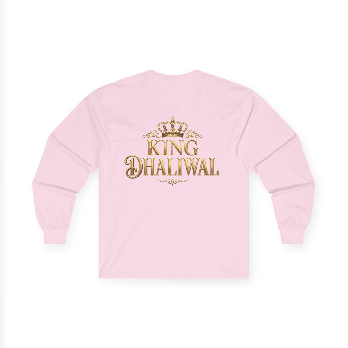 Dhaliwal King Long Sleeve Tee — Punjabi Sherwani Photo & Gold Crest