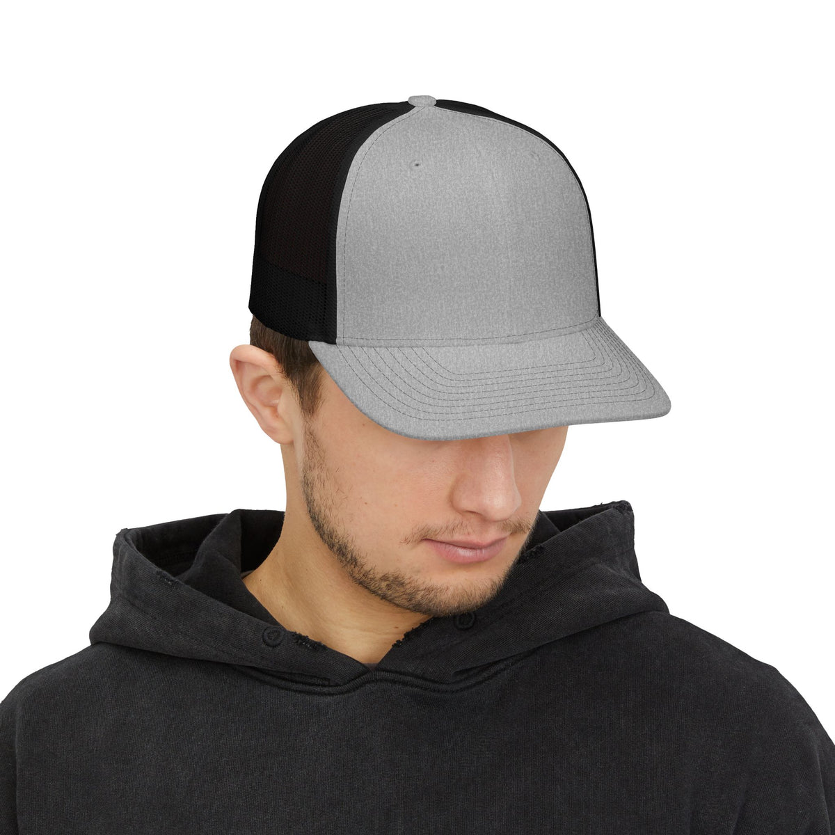 Classic Two-Tone Trucker Cap — Mesh Snapback Hat