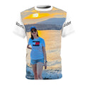Personalized Photo All-Over Print Tee — Sunset Beach Portrait Shirt