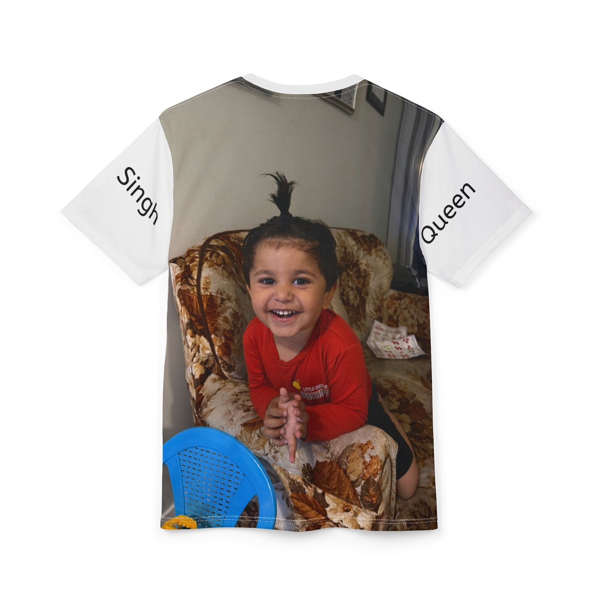 Personalized Photo All-Over Print Tee — Sunset Beach Portrait Shirt