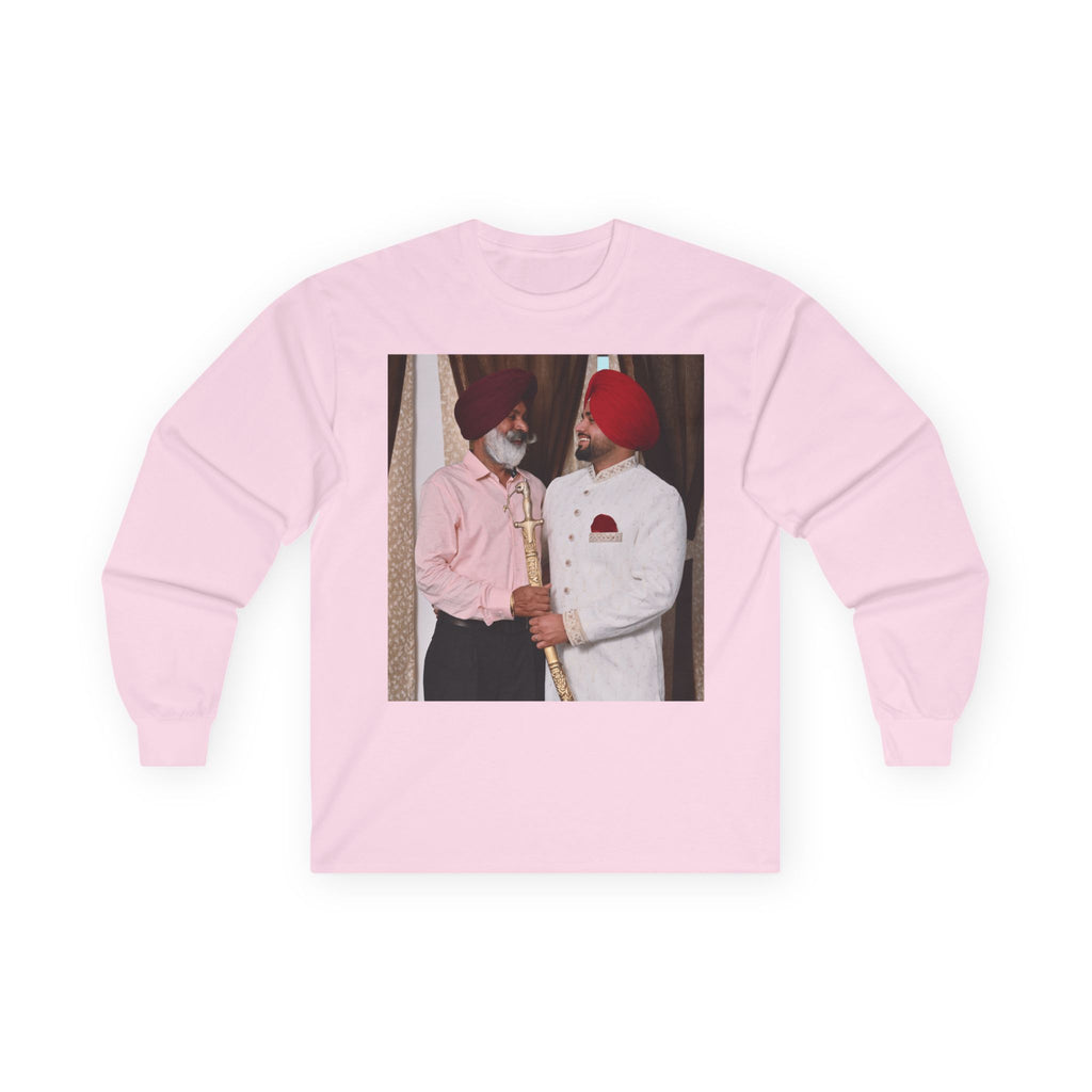 Dhaliwal King Long Sleeve Tee — Punjabi Sherwani Photo & Gold Crest