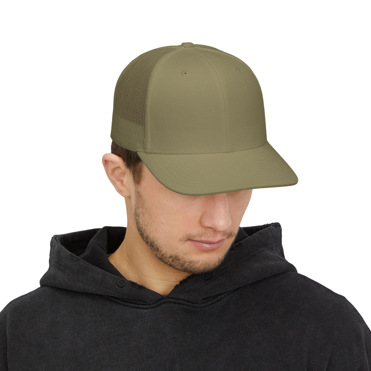 Classic Two-Tone Trucker Cap — Mesh Snapback Hat
